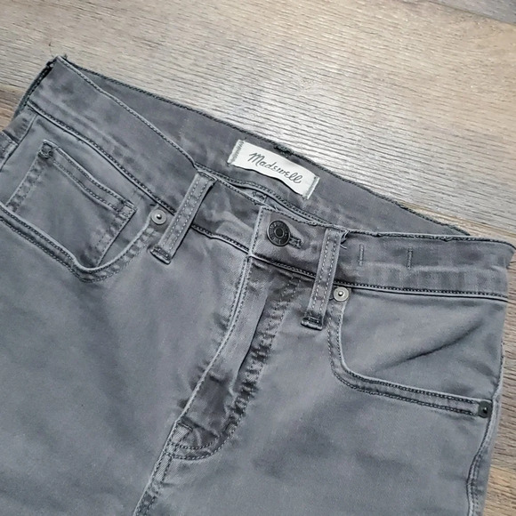 Madewell 9" high rise skinny grey raw hem jeans - Picture 3 of 9